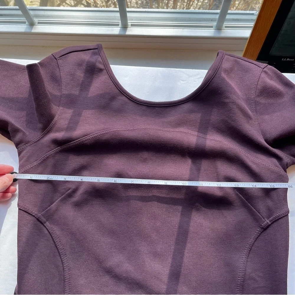 ATHLETA Purple Illusion Long Sleeve Dress Size Medium - Picture 6 of 8